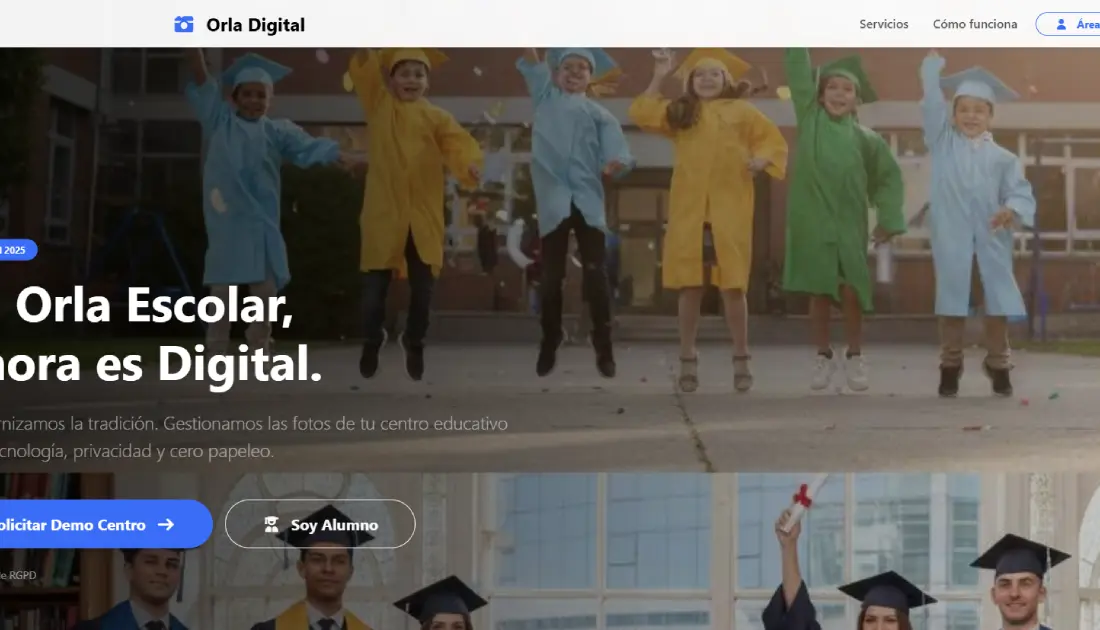 Captura de pantalla del desarrollo web del proyecto Orla Digital